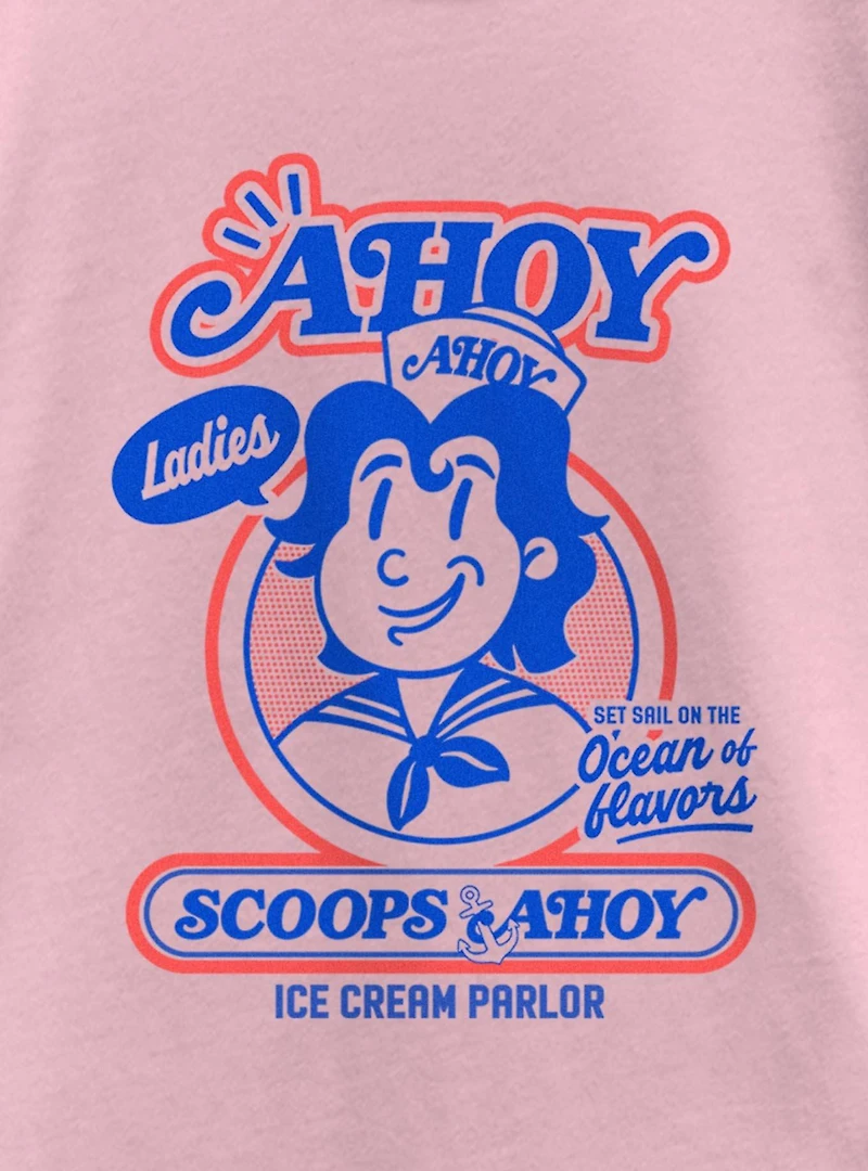 Stranger Things Retro Ahoy Badge Youth Girls T-Shirt