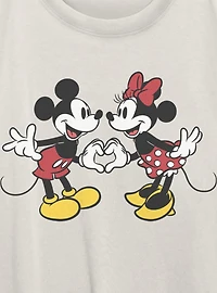 Disney Mickey Mouse Couple Heart Womens Oversized T-Shirt