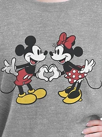 Disney Mickey Mouse Couple Heart Womens Oversized Sweatshirt