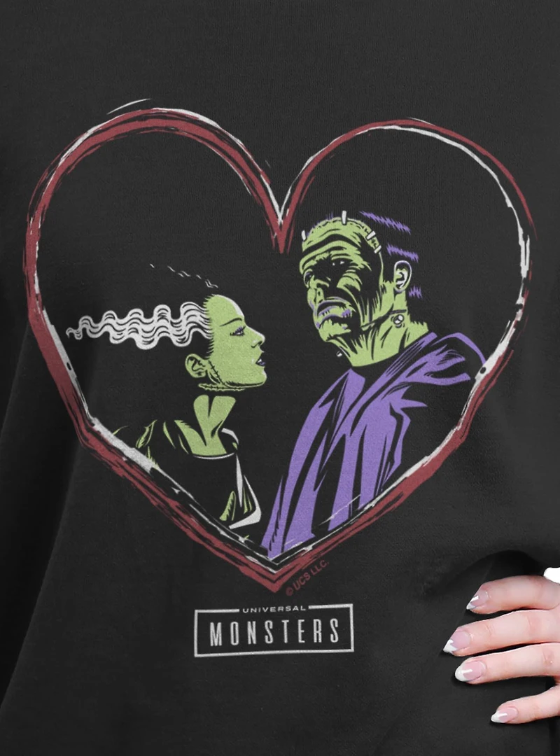 Universal Monsters Frankenstein & Bride Of Love Womens Oversized Sweatshirt