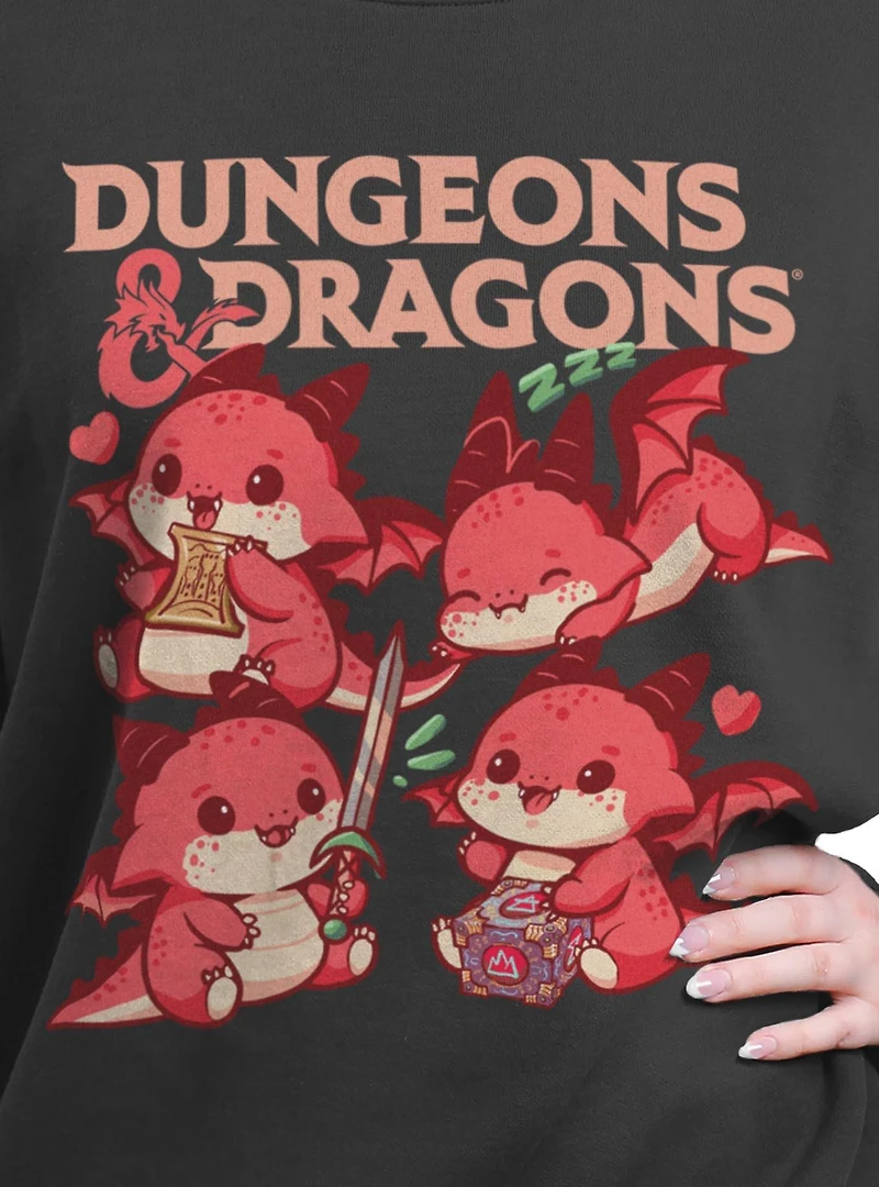 Dungeons & Dragons Dragon Cutes Womens Oversized Sweatshirt