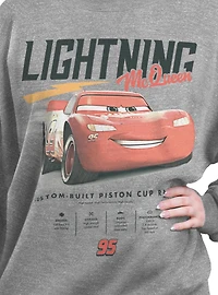 Disney Pixar Cars Lightning McQueen Stats Womens Oversized Sweatshirt