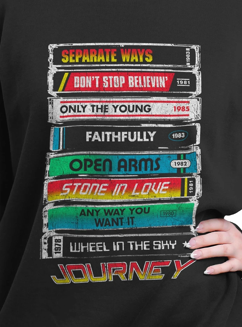 Journey Tape Deck Hits Womens Oversized Sweatshirt