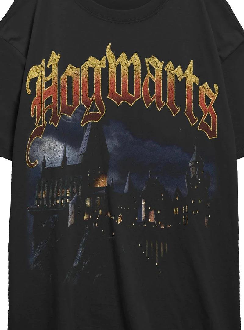 Harry Potter? Hogwarts Castle At Night Womens Oversized T-Shirt