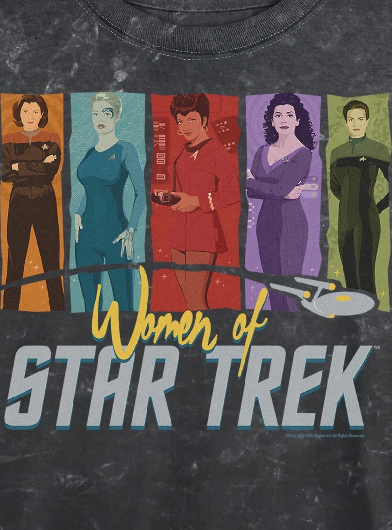 Star Trek Women Of Mineral Wash Womens Crop T-Shirt