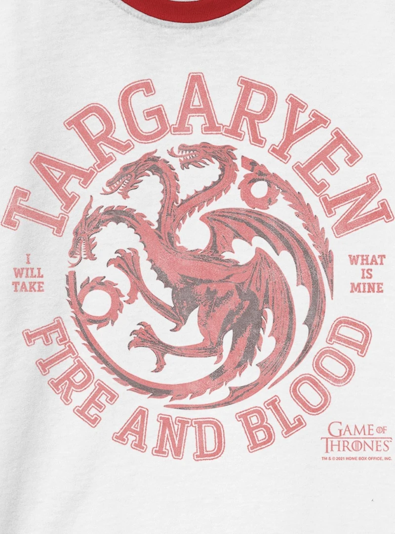 Game Of Thrones Collegiate Targaryen Ringer T-Shirt