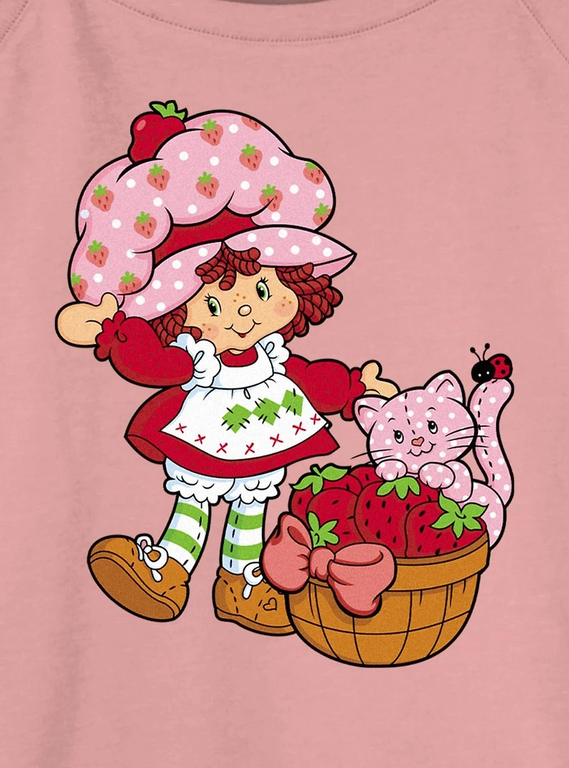 Strawberry Shortcake Custard Basket Womens Slouchy Sweatshirt