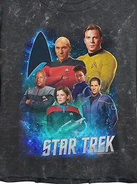 Star Trek Legendary Captains Mineral Wash Womens Crop T-Shirt