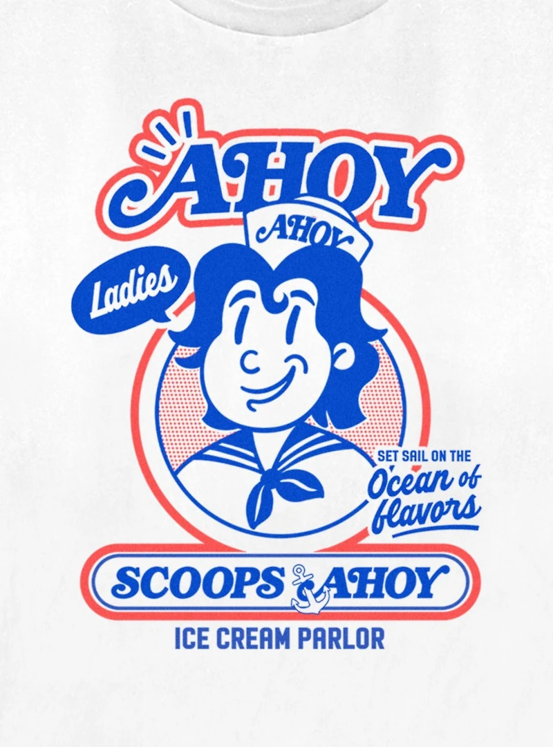 Stranger Things Retro Ahoy Badge Womens T-Shirt