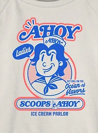 Stranger Things Retro Ahoy Badge Womens Slouchy Sweatshirt