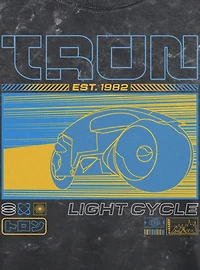 Tron Light Cycle Futuristic Mineral Wash Womens Crop T-Shirt