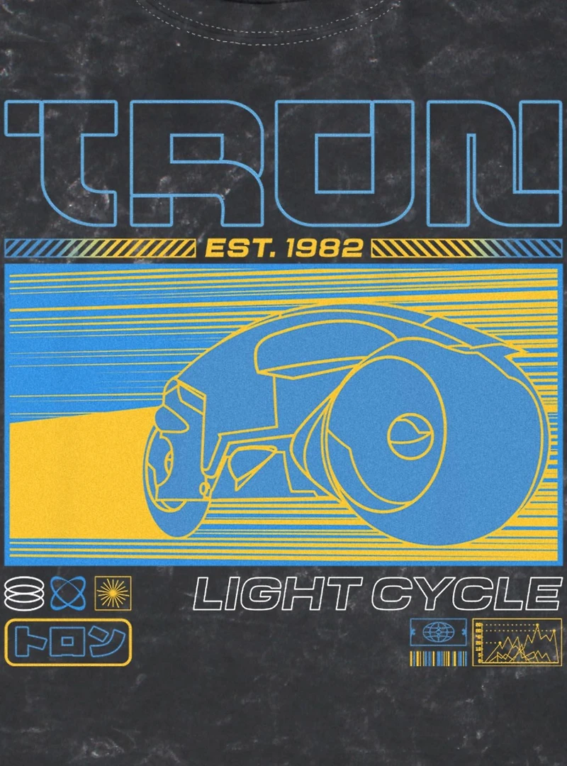 Tron Light Cycle Futuristic Mineral Wash T-Shirt