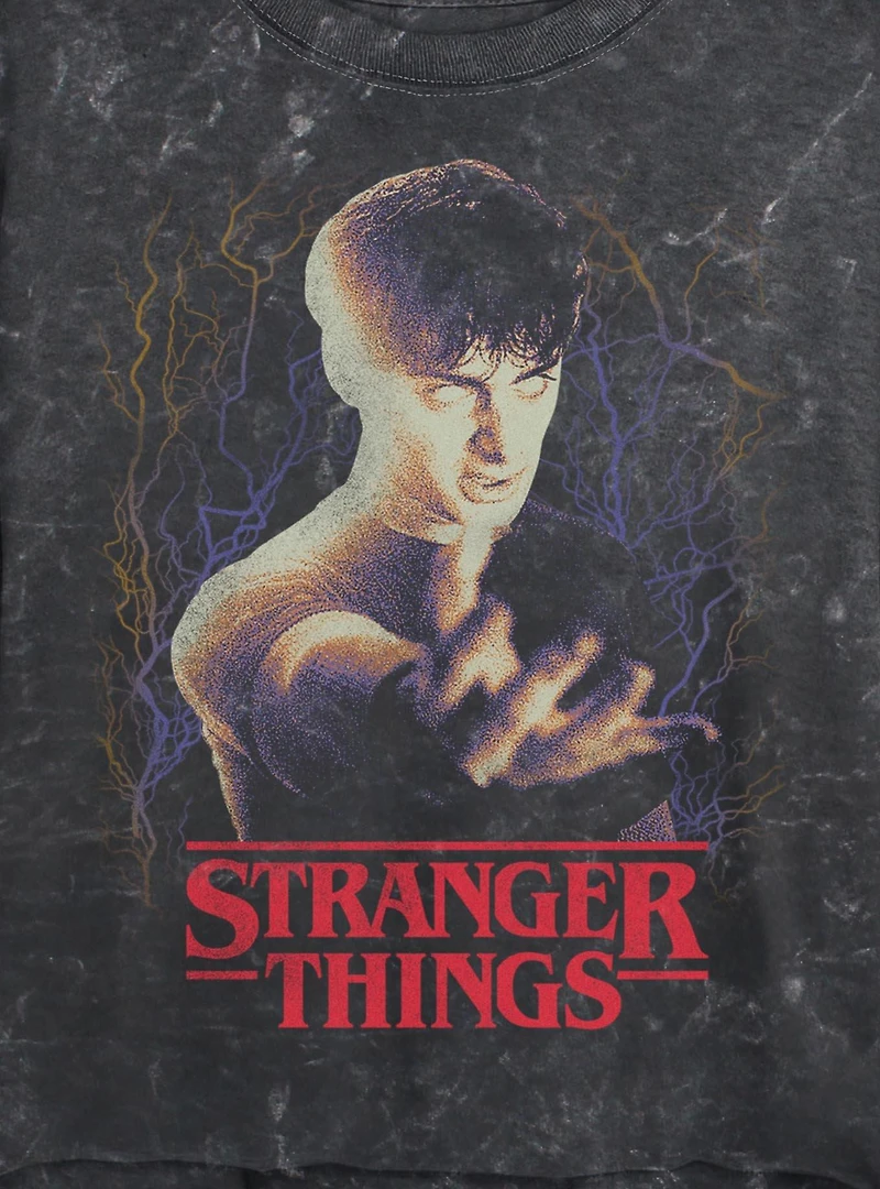 Stranger Things Will Epic Powers Mineral Wash Womens Crop T-Shirt