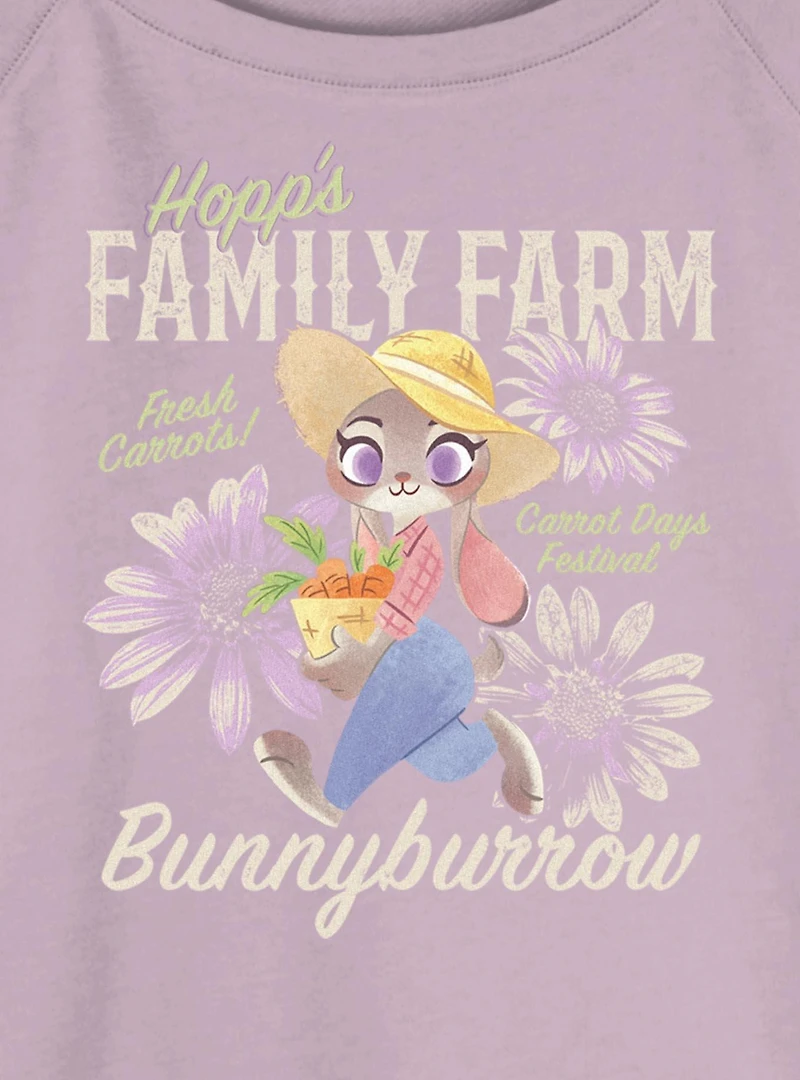 Disney Pixar Zootopia Family Farm Womens Slouchy Sweatshirt