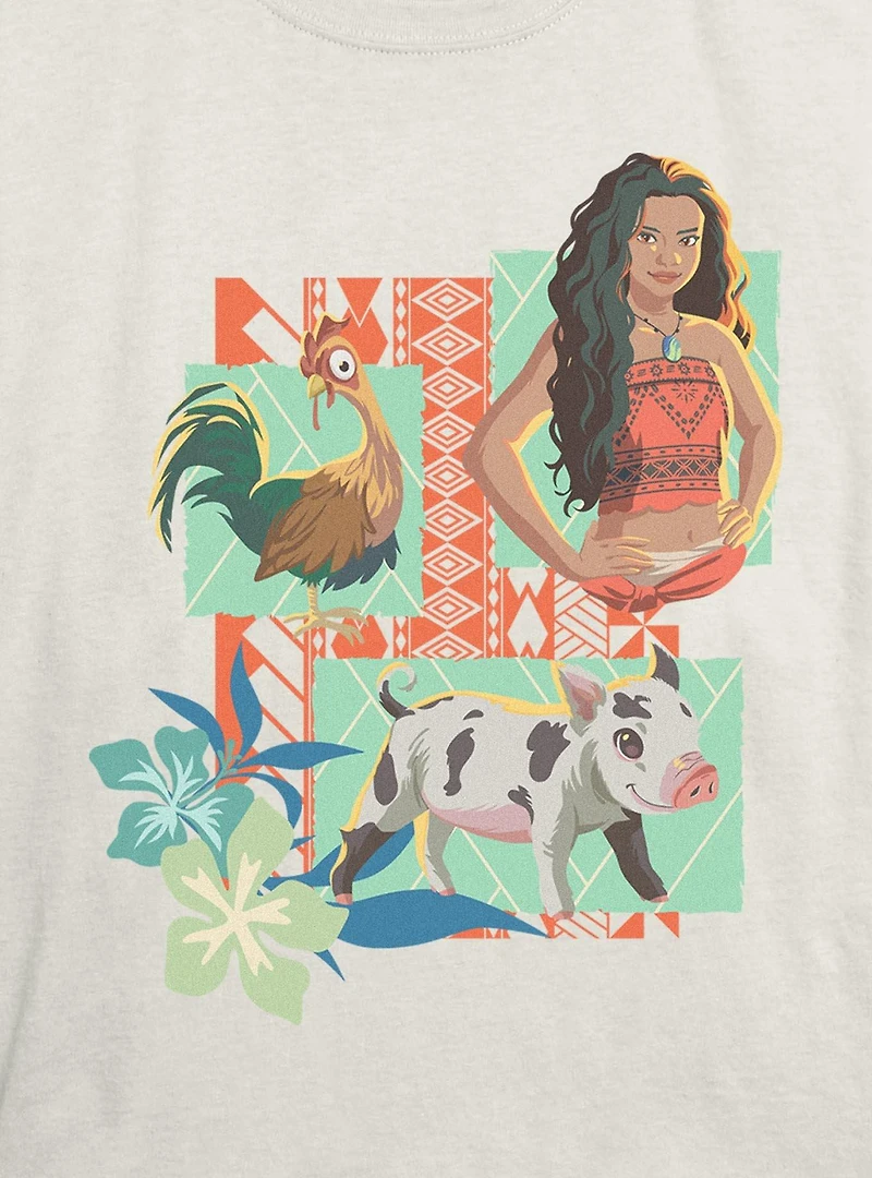 Disney Moana Live Action Pua & Hei Womens Skimmer T-Shirt