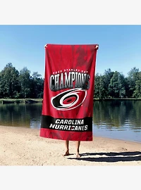 Carolina Hurricanes 2026 Stanley Cup Champions Marbleize Beach Towel