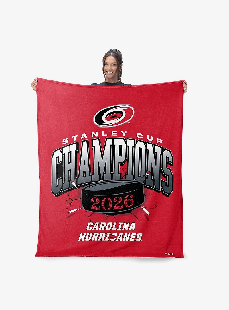 Carolina Hurricanes 2026 Stanley Cup Champions Ripper Silk Touch Throw Blanket