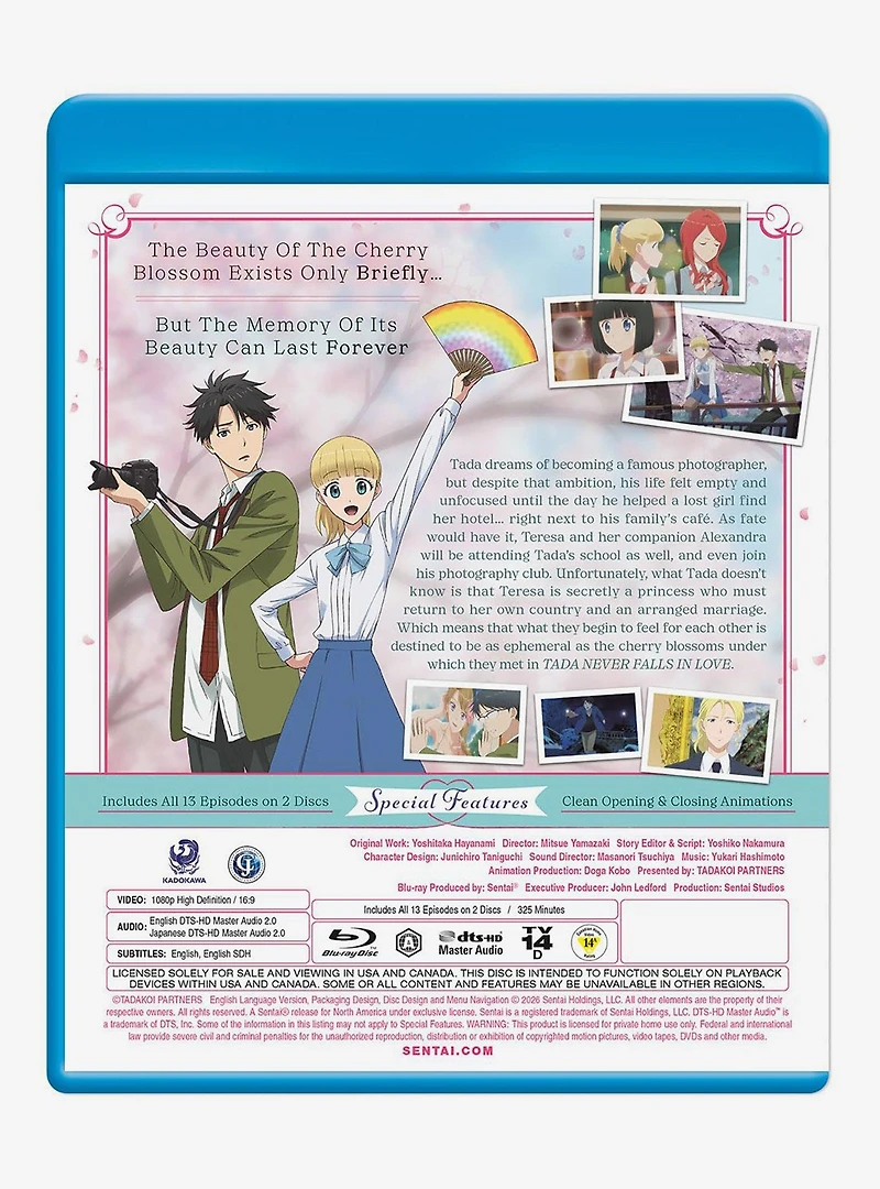 Tada Never Falls In Love: Complete Collection Blu-Ray