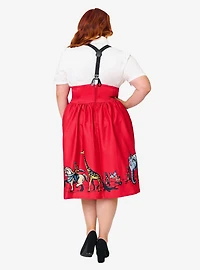 Disney Dumbo Collection by Unique Vintage Plus Red Ringmaster Suspender Swing Skirt