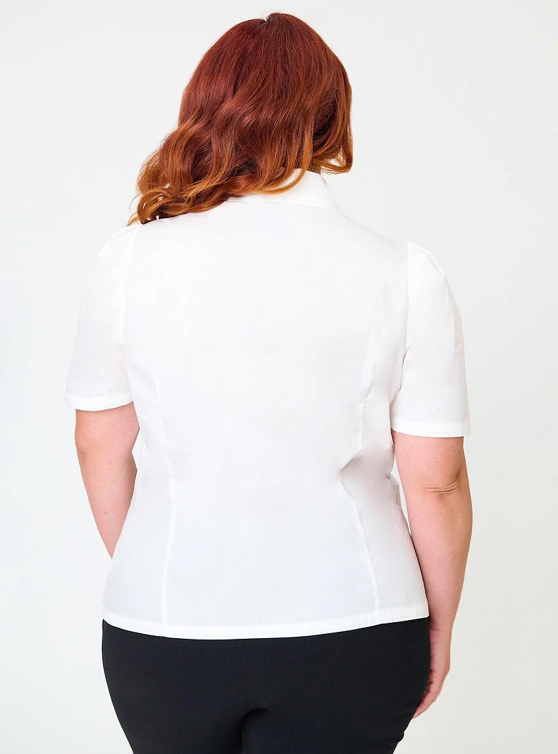 Disney Dumbo Collection by Unique Vintage Plus White Timothy Mouse Collar Cotton Blouse