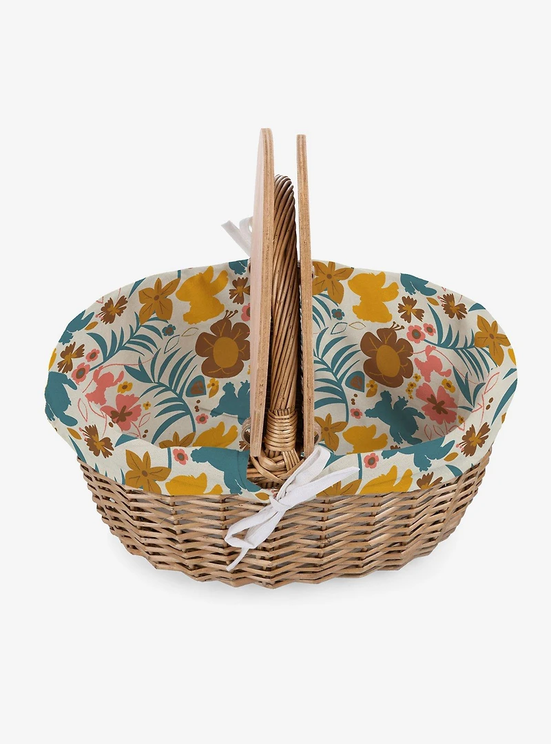 Disney Lilo & Stitch Floral Pattern Country Picnic Basket