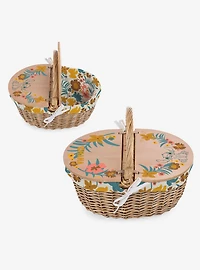 Disney Lilo & Stitch Floral Pattern Country Picnic Basket