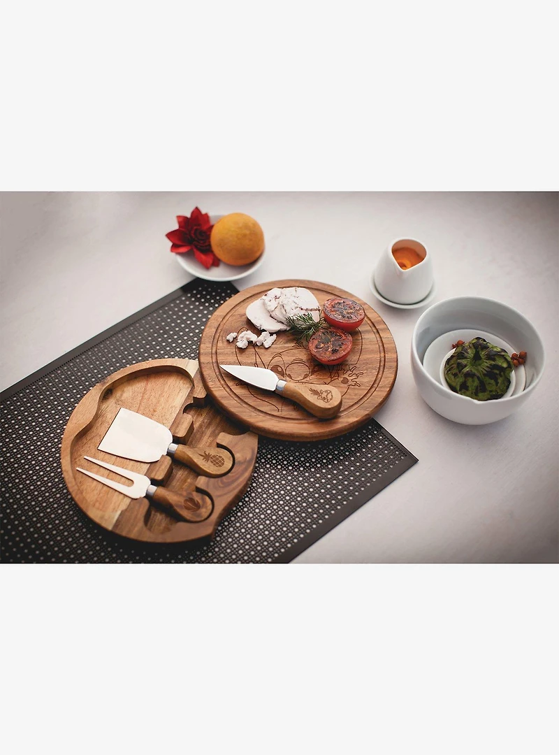 Disney Lilo & Stitch Hands Raised Acacia Brie Cheese Cutting Board & Tools Set