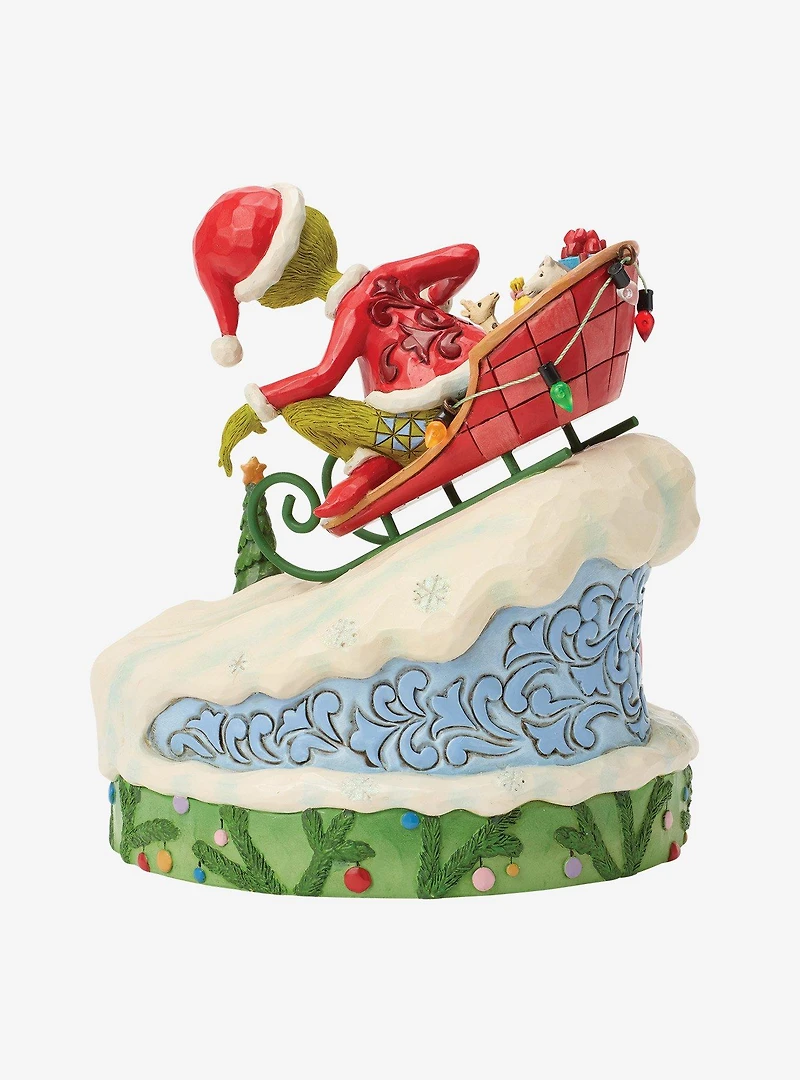 Jim Shore Large Grinch On Sled Figurine