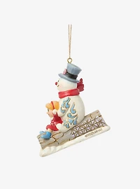 Jim Shore Frosty And Karen In Hanging Sled Ornament