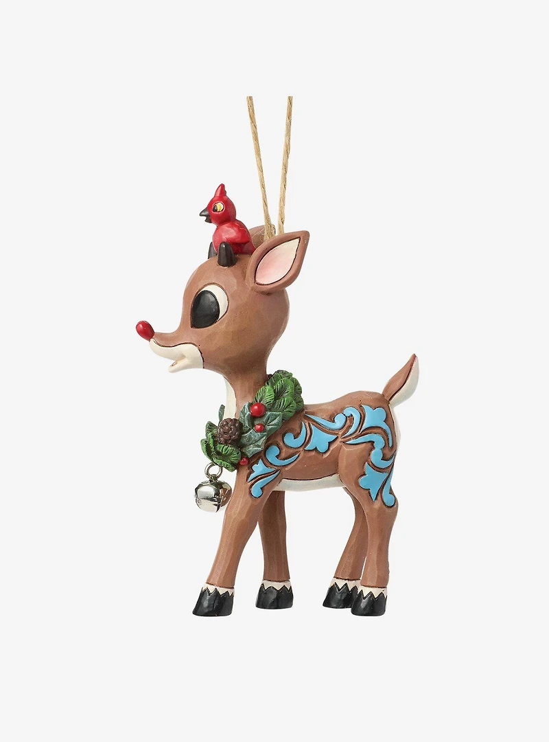 Jim Shore Rudolph With Wreath Hanging Ornament
