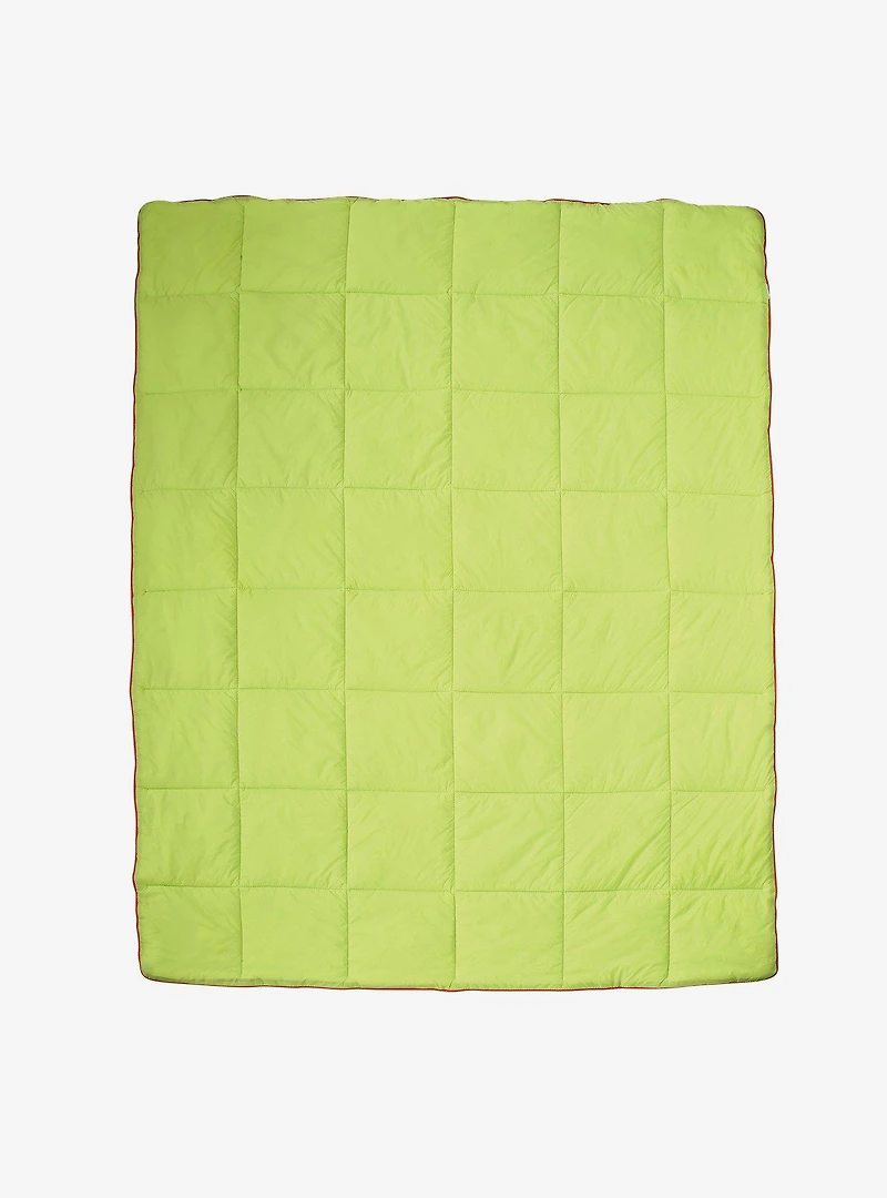 Snowthrow Grinch Packable Puffer Blanket