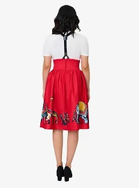 Disney Dumbo Collection by Unique Vintage Red Ringmaster Suspender Swing Skirt