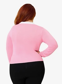 Disney Beauty and the Beast Collection by Unique Vintage Plus Pink Rose Cardigan