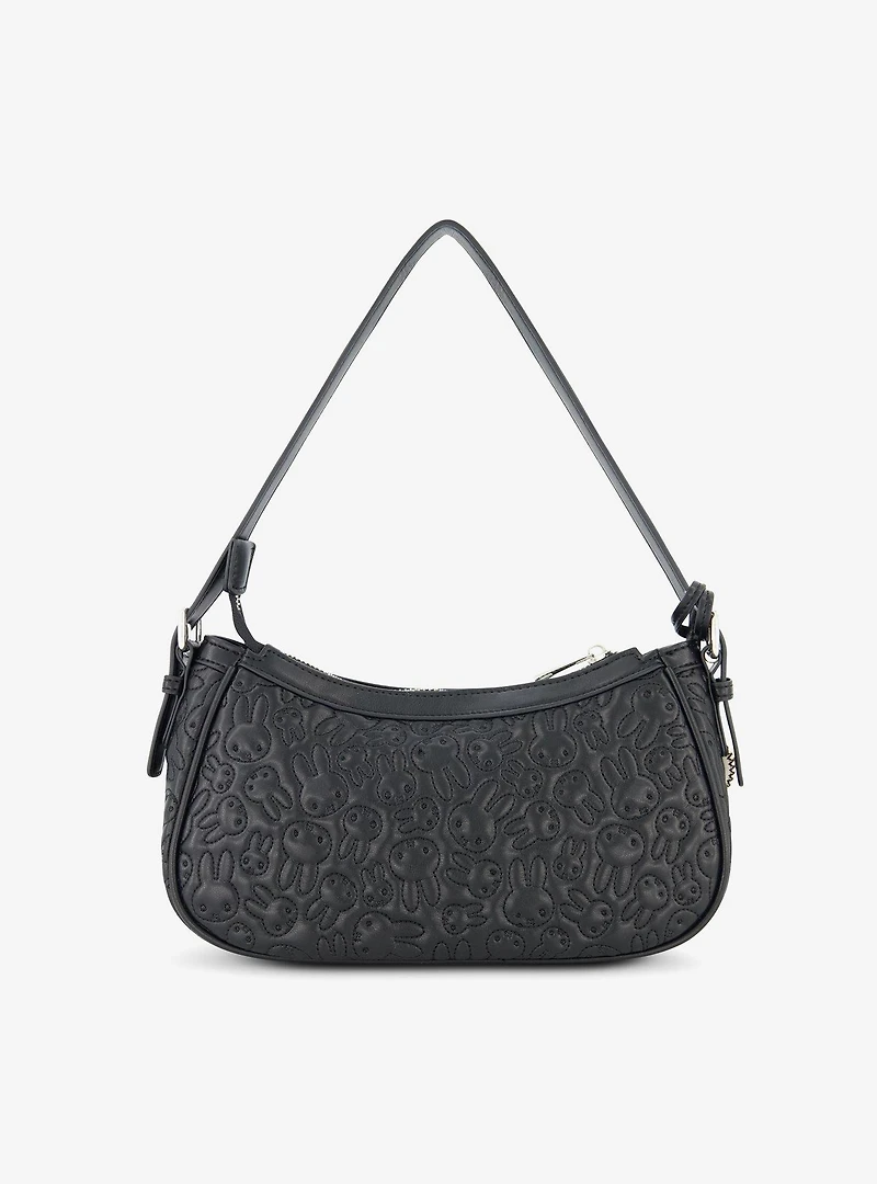Danielle Nicole Miffy Quilted PU Shoulder Bag with Charm in Black