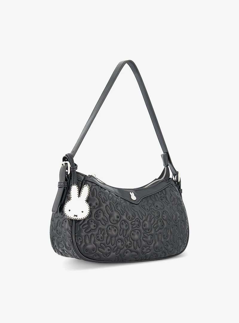Danielle Nicole Miffy Quilted PU Shoulder Bag with Charm in Black