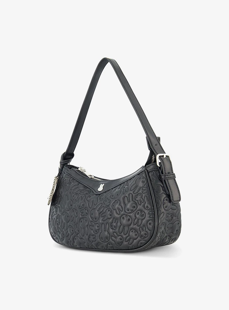 Danielle Nicole Miffy Quilted PU Shoulder Bag with Charm in Black