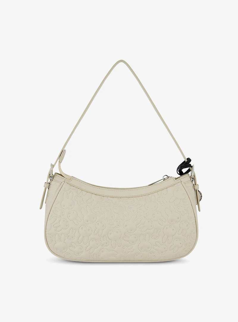 Danielle Nicole Miffy Quilted PU Shoulder Bag with Charm in White