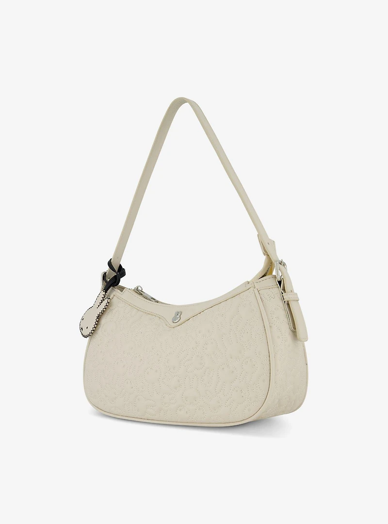 Danielle Nicole Miffy Quilted PU Shoulder Bag with Charm in White