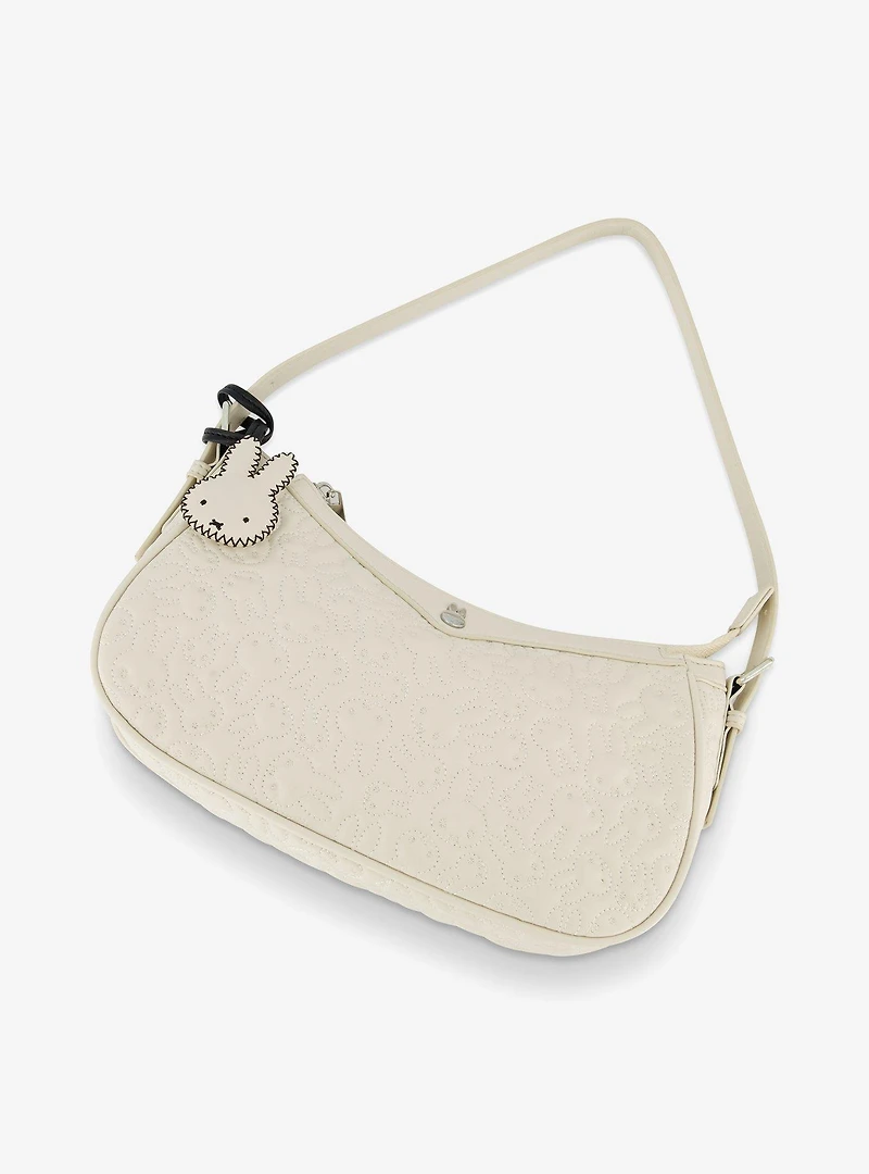 Danielle Nicole Miffy Quilted PU Shoulder Bag with Charm in White