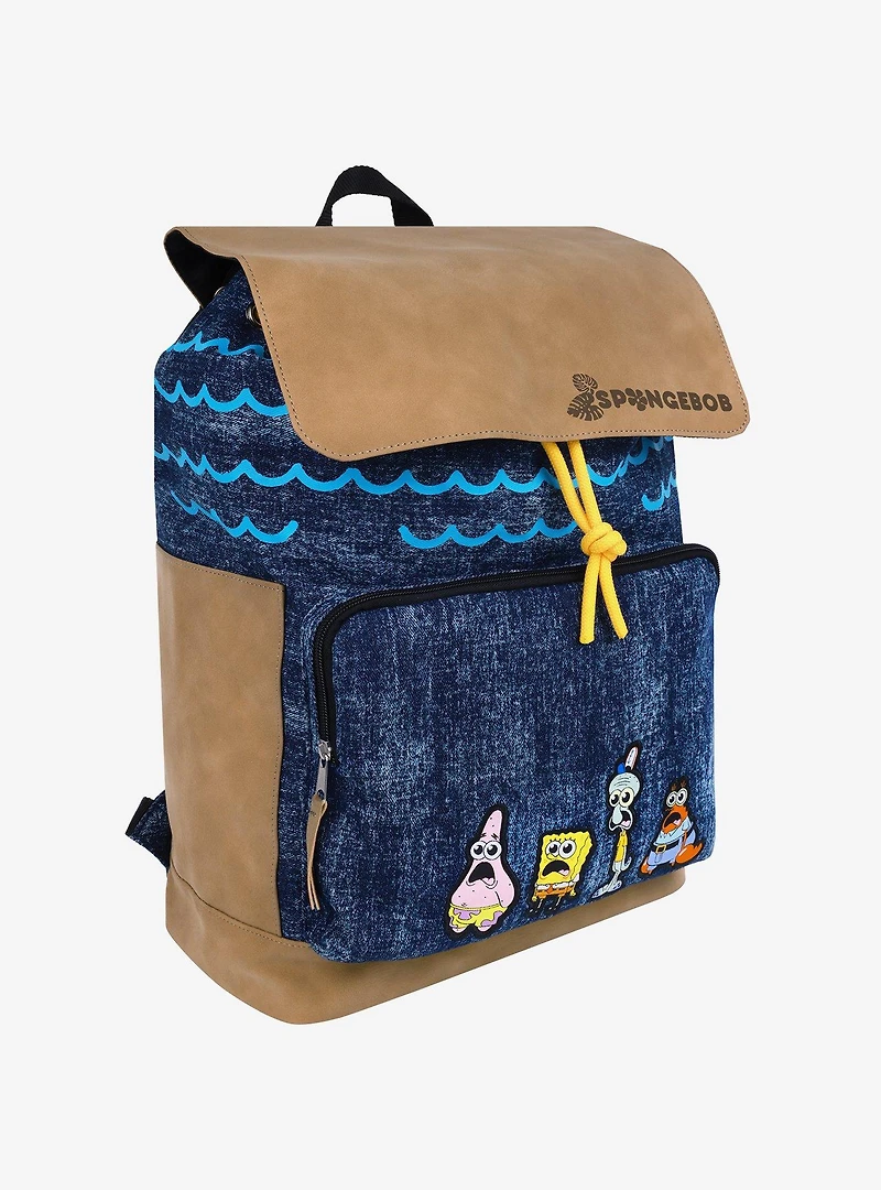 SpongeBob SquarePants Denim & Nubuck Backpack with Embroidered Patch