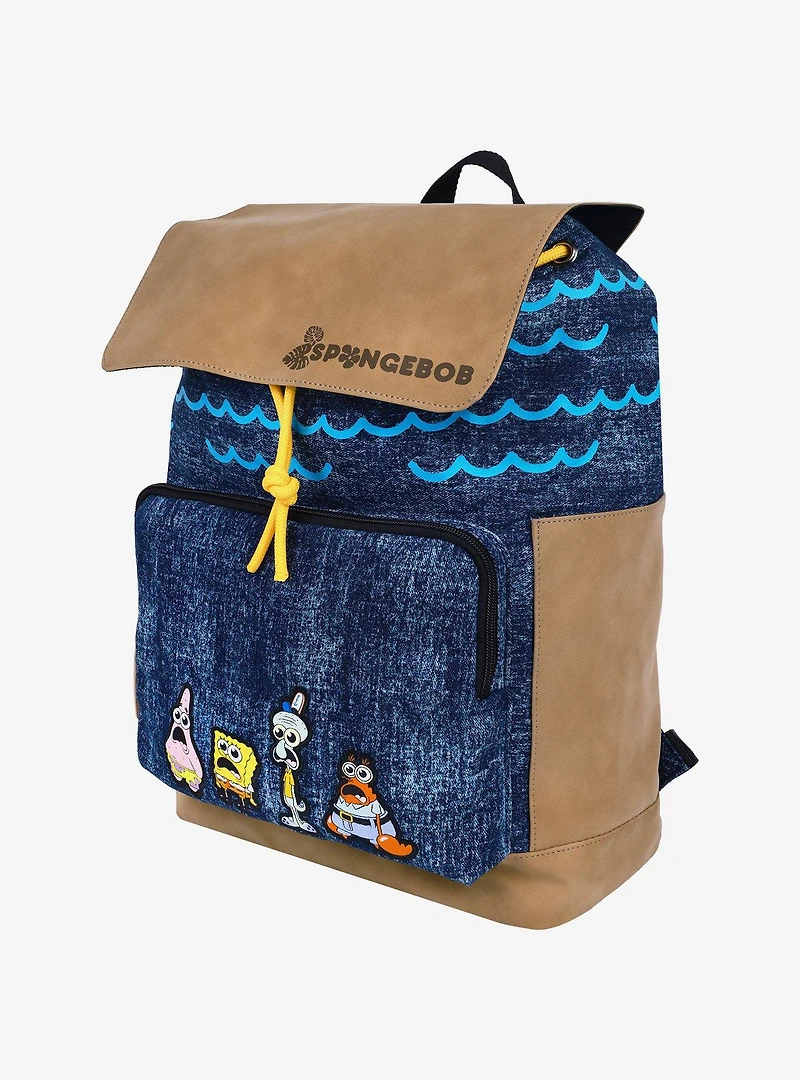 SpongeBob SquarePants Denim & Nubuck Backpack with Embroidered Patch