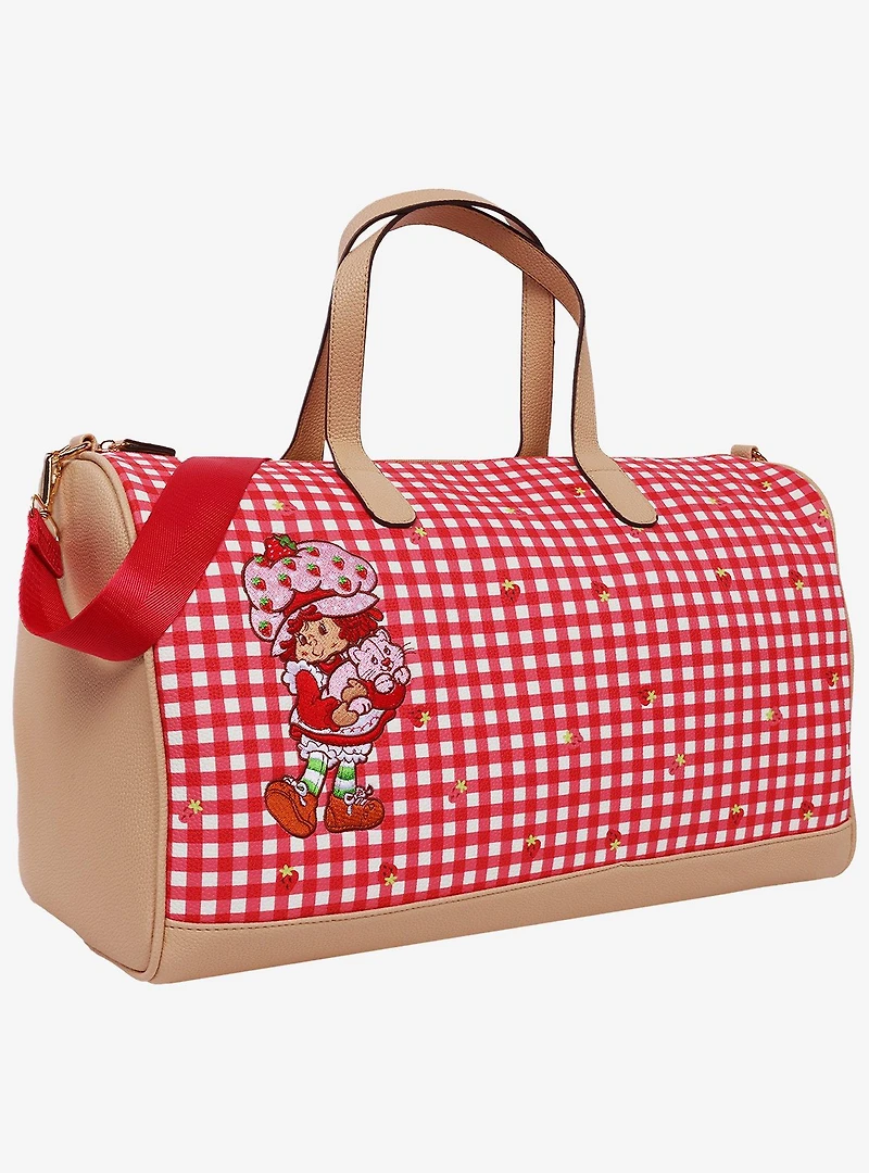 Strawberry Shortcake Gingham Weekender Duffle Bag