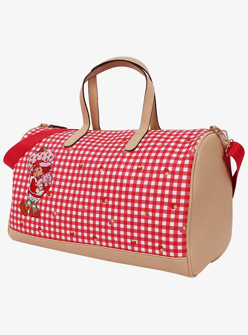 Strawberry Shortcake Gingham Weekender Duffle Bag