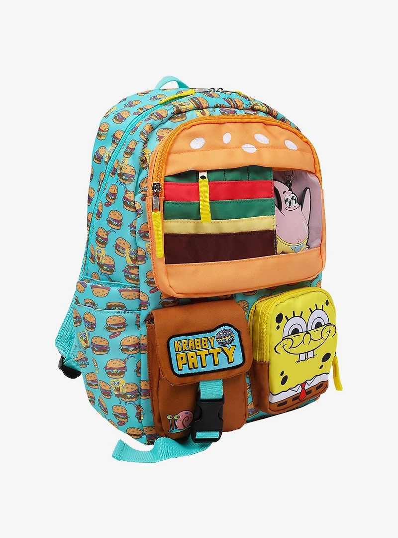 SpongeBob SquarePants Krabby Patty Peekaboo Backpack with Character Pockets