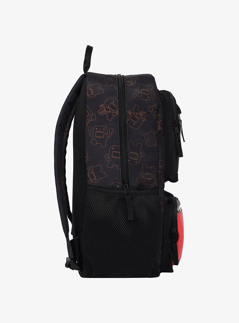 Domo Character Backpack with Clear Window Pocket & Plush Clip Keychain