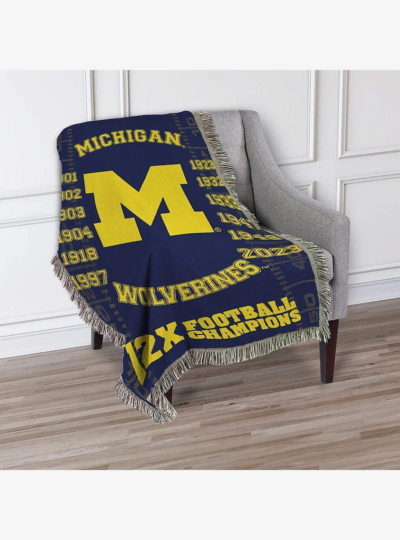 NCAA Michigan Commemorative Series Tapestry Throw