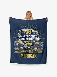 NCAA 2023 FBC Fissure Michigan Silk Touch Throw