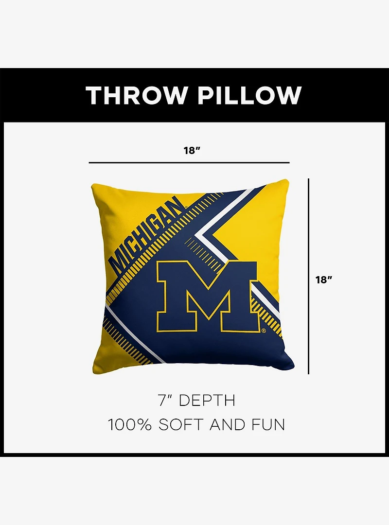NCAA Michigan Wolverines Pulsewave Throw Pillow