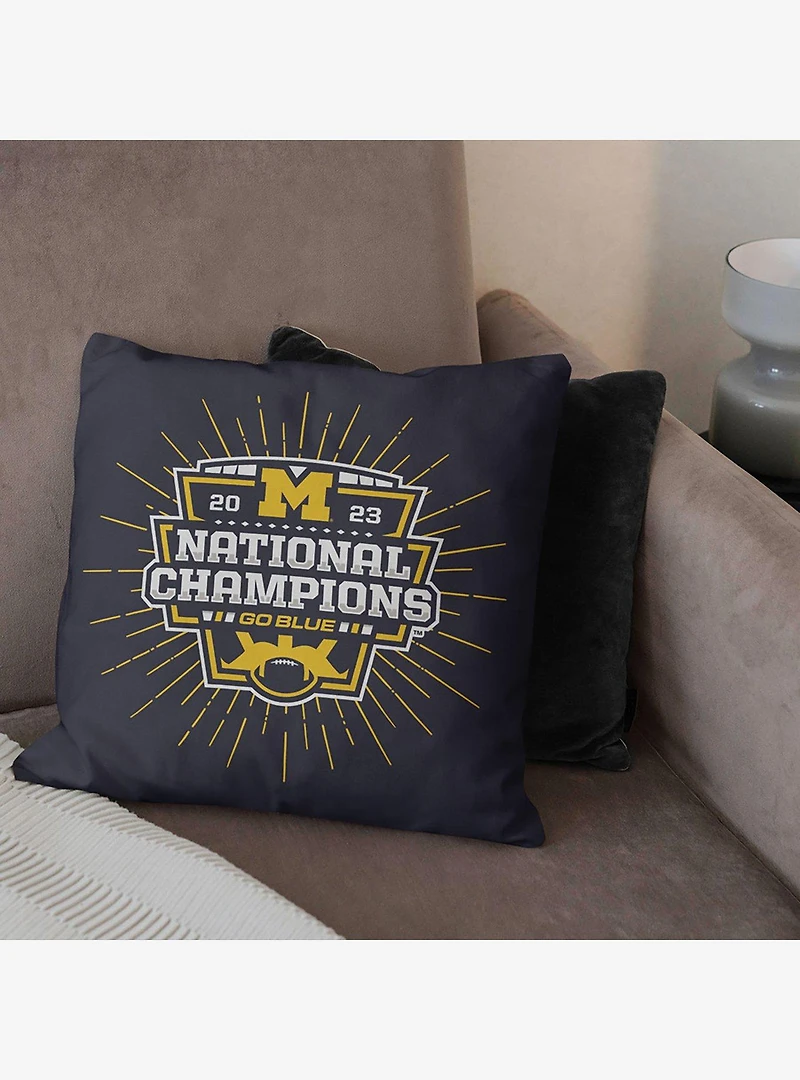 NCAA 2023 FBC Intimidate Michigan Throw Pillow