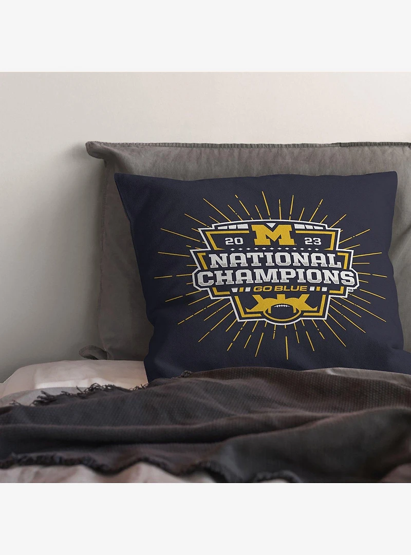NCAA 2023 FBC Intimidate Michigan Throw Pillow